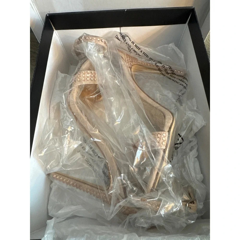 Nine West Toria2 Womens 7M Pink Rhinestone Stiletto Ankle Strap Heels